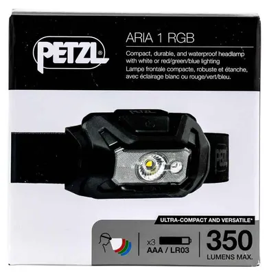 Zdjęcie produktu dla Petzl E069BA00 Aria 1 Rgb Latarka czołowa, czarna