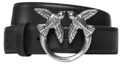 Produktbild von Pinko - "Love Berry H3" Gürtel für Damen, Logo, Leder NA223 (XS) (Schwarz)