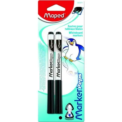 Zdjęcie produktu dla Maped - marker do tablic Marker'Peps, blister 2 sztuki, czarny
