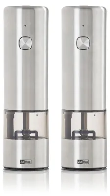 Produktbild von AdHoc Set Elektrische Pfeffer- und Salzmühle i.Mill Mini, CeraCut® Ceramic Mahlwerk, inkl. Lithium Akku, Edelstahl/Acryl, D: 3,6 cm, H: 14 cm