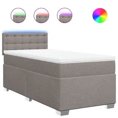 Productafbeelding van vidaXL Boxspringbed met matras, taupe, 80x200 cm, gestoffeerd
