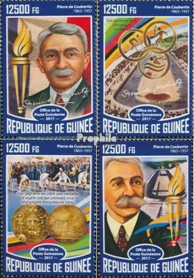 Produktbild von Briefmarken Guinea 2017 Mi 12456-12459 (kompl. Ausgabe) postfrisch Pierre de Coubertin
