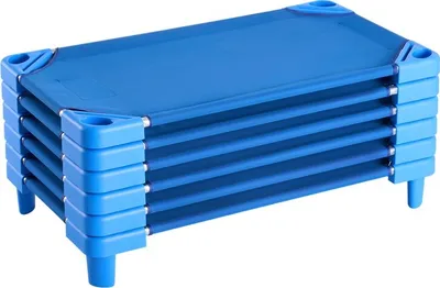 Immagine prodotto di Lettino impilabile per bambini Lettino per bambini blu - Set da 6 pezzi - 102x57x15cm Lettino per bambini - Perfetto per le camere dei bambini e gli asili nido