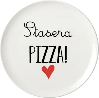 Immagine prodotto di Piatto pizza in Vetroceramica 32 cm con scritta stasera pizza