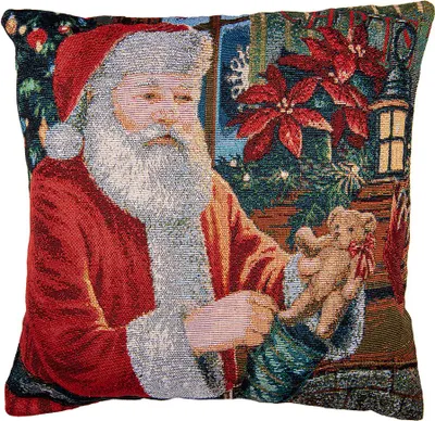 Produktbild von Clayre & Eef Kissenbezug 44x44 cm Rot Polyester Weihnachtsmann