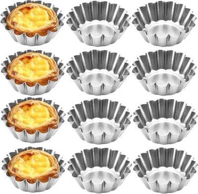 Zdjęcie produktu dla Foremki do mini tart – 30 sztuk, ze stali nierdzewnej z powłoką nieprzywierającą, do samodzielnego pieczenia i na piknik