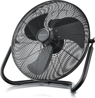 Produktbild von Brandson - Windmaschine Retro Stil 160 Watt - Ventilator in Chrom - Standventilator 50 cm - Bodenventilator - hoher Luftdurchsatz - stufenlos neigbarer Ventilatorkopf - e Sicherheit