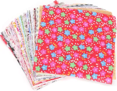 Zdjęcie produktu dla 100 sztuk 10,2 x 10,2 cm bawełnianych tkanin rzemieślniczych, patchwork, różne wzory, wstępnie wycięte, szycie, drukowanie, tkaniny bawełniane, majsterkowanie, scrapbooking, sztuka, dla amatorów i początkujących