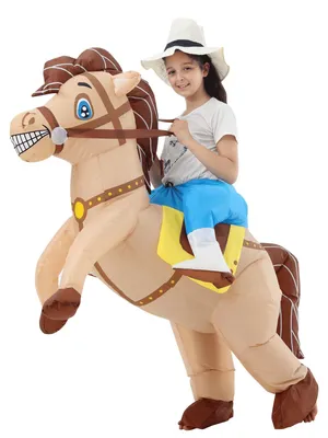 Aufblasbares Pferdekostüm für Kinder, Cowboy, 120-150 cm