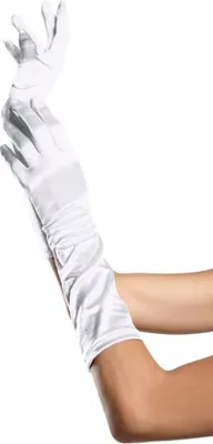 Produktbild von Satinhandschuhe halblang weiß