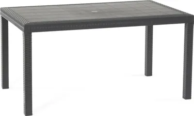 Produktbild von Outdoor Tisch Debueh, rechteckiger Gartentisch, Mehrzweck-Gartentisch in Rattan-Optik, 100 %  Italy, 150x90h74 cm, Anthrazit