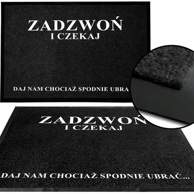 Produktbild von TabPrint Fußmatte Schwarz "Zadzwoń i Czekaj" 40x60 cm
