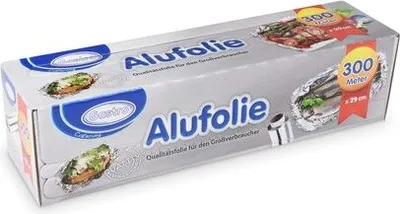 Produktbild von 1x Alufolie in praktischer Spenderbox mit Abreiss-Schiene 29 cm x 300 m 10,5 my