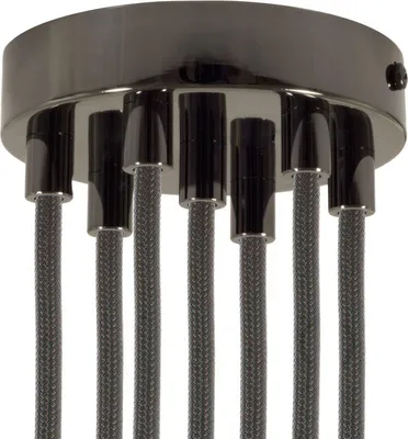 Image de Kit Creative-Cables pour rosace cylindrique en métal à 7 trous - Cylindrique, noir perle
