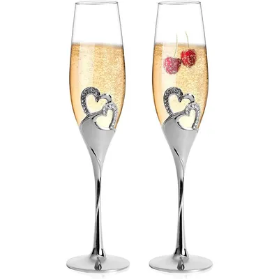 Produktbild von Weingläser, 2 Stück Kreative hochwertige Weingläser Gläser mit Fuß farbige Emaille Kristiall Diamant-besetzt herzförmig Liebespaar Hochzeit Gläser