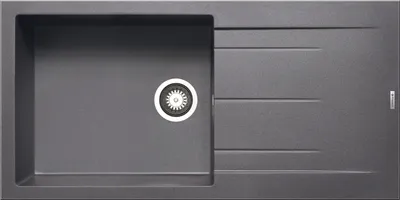 Produktbild von PYRAMIS Spüle ALAZIA PLUS (100x50) 1B 1D in IRON GREY mit Excenterbedienung / Granitspüle / Steinspüle / Ausschnitt 980 x 480 mm