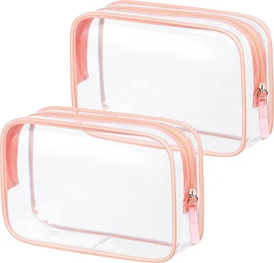 Produktbild von Aucuu Transparente Kulturtaschen, 2er-Set PVC Kosmetiktaschen, TSA-zugelassen