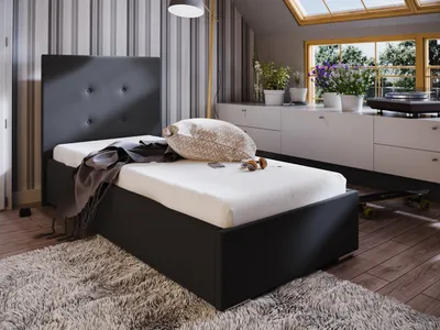 Obrázok produktu pre Jednolôžková posteľ 90x200 FLEK 1 - čierna
