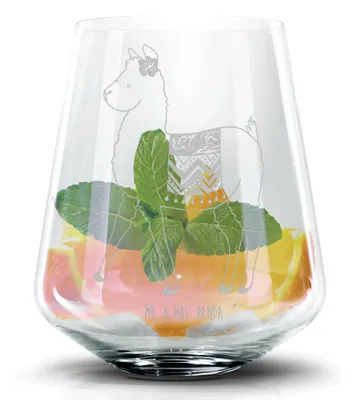 Produktbild von Mr. & Mrs. Panda Tumbler Alpaka Stolz - Transparent - Geschenk, Whiskyglas, Gin Glas, Martini, Aperol, Cocktailglas, Lama