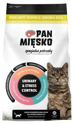Image de Croquettes sèches Pan Mięsko Urinary & Stress Control pour chat 3 kg
