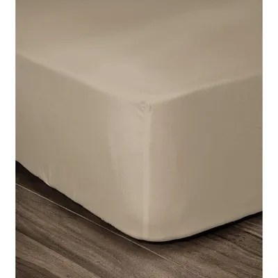 Produktbild von Spannbetttuch 100 % Baumwolle 180 x 200 x 30 cm beige