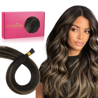 Produktbild von I Tip Extensions Echthaar 35cm Balayage Dunkel Braun to Chestnut Braun 50g 100 Strähnen