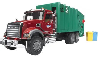 Image de Bruder Baufahrzeuge MACK Granite Müll-LKW, Benne à ordures, Modèle réduit, Modèle de véhicule, Jouets, 02812