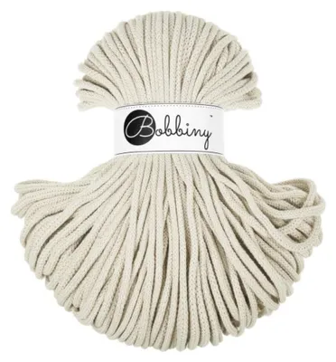 Produktbild von BOBBINY 5 mm Premium Flechtkordel 100 m Garn Häkeln Makramee 50 Farben Farbe Cashmere Beige