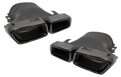 Immagine prodotto di Terminali di scarico per modelli Mercedes W213 (dal 2016 in poi), E63, GLC SUV (X253) e Coupé C253 (dal 2015 al 2017), colore nero.