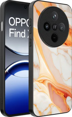 Produktbild von Smartphonica Telefon Fall geeignet für Oppo Find X8 Pro mit Marmor-Druck - TPU zurück Abdeckung Fall Marmor-Design - Orange