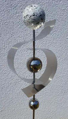 Produktbild von Skulptur Jupiter Kugel  weiss Edelstahl 100 cm Beetstecker Gartenstecker