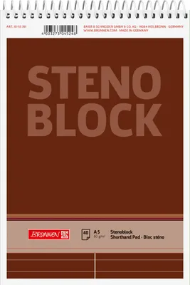 Produktbild von Stenoblock A5 40Bl SpiraleMittelline Packung mit 10 Stück