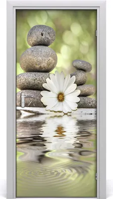 Produktbild von Tulup Türaufkleber 95x205 cm Dekorative Aufkleber Selbstklebend Wasserdichte Tapete Abnehmbar Schlafzimmer Wohnzimmer Wohnkultur - Steinwandtattoo und Blumen