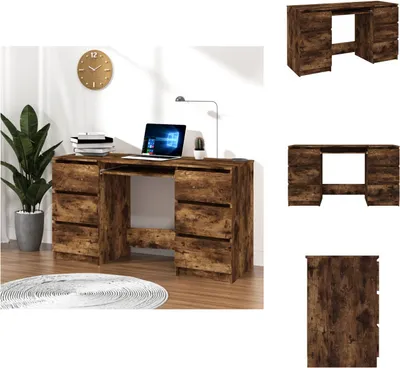 Obrázek produktu pro vidaXL Psací stůl kouřový dub 140x50x77 cm materiál na bázi dřeva - Psací stoly