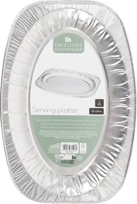 Produktbild von Hochwertige Servierschalen aus Aluminium von Excellent Houseware – 35 x 24 cm – 2er-Set