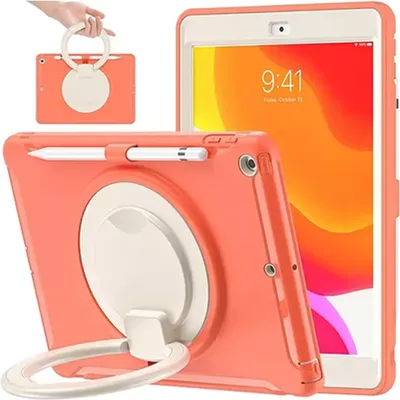 Obrázek produktu pro Pouzdro pro iPad 9/8/7 10.2 s otočným stojánkem a držákem stylusu oranžové