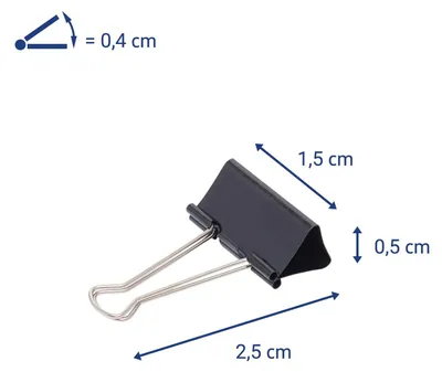 Produktbild von MAUL Foldback-Klemmer Federstahl Metall 12 Stück 15 mm schwarz