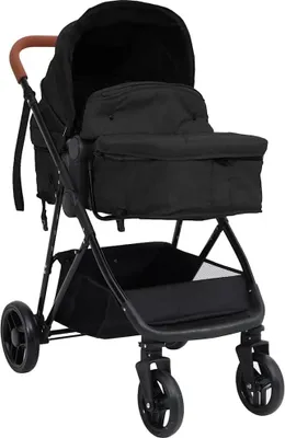 Produktbild von vidaXL 3-in-1 Kinderwagen Anthrazit und Schwarz Stahl