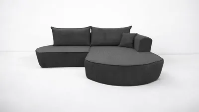 Produktbild von Ecksofa Karl 255x185 couch Grau Cord mit Schlaffunktion bettkasten Poso 34 Rechts