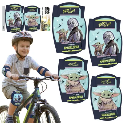 Produktbild von STAR WARS The Mandalorian Knie- und Ellbogenschützer für Kinder zum Radfahren, Rollerfahren und Inlineskaten