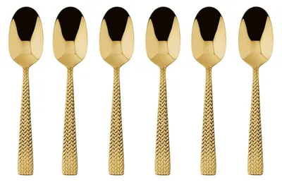 Produktbild von Sambonet Cortina Edelstahl/PVD Gold Set 6 Mokkalöffel S0198-S00017-S0013 52722GA7