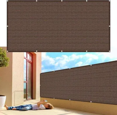 Obrázek produktu pro Balkonová ochranná roleta s HDPE sítí, 220 g/m², 55 x 900 cm, hnědá