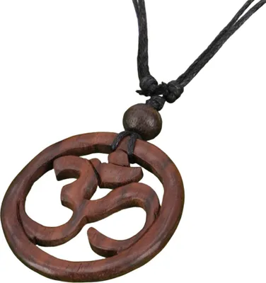 Produktbild von Ethno Holzschmuck, Halskette, Surferkette - Om/1, Braun, Ketten & Modeschmuck für den Hals