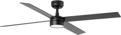 Produktbild von Energiespar Deckenventilator mit LED Beleuchtung und Fernbedienung Rudder L-4 Schwarz 132 cm
