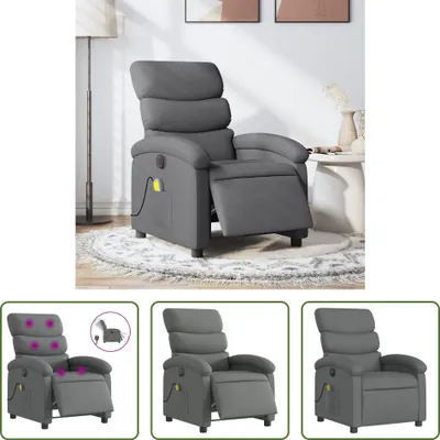 Image de The Living Store Fauteuil de massage électrique Tissu gris foncé
