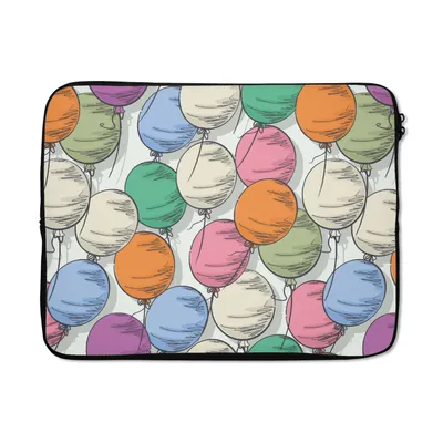 Produktbild von MuchoWow® Laptop Hülle 17 Zoll Laptoptasche Luftballons - Muster - Party - Zipper - Schutzabdeckung