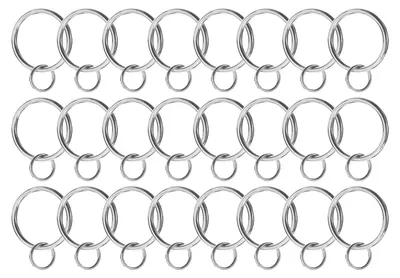 Produktbild von Vorhangringe mit Öse - 24 Stück - 33 mm Innendurchmesser - Metall Silber