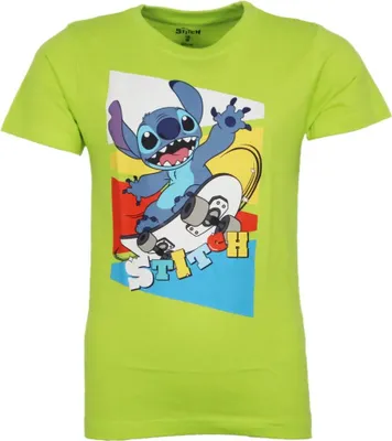 Produktbild von Disney Lilo und Stitch Jungen Kinder kurzarm T-Shirt Shirt – Grün / 98