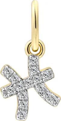 Produktbild von XENOX Charm-Anhänger Sternzeichen FISCHE vergoldet XS10471G