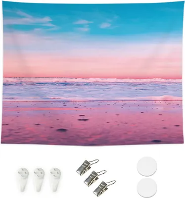 Image de Tapisserie avec vue naturelle, tapisserie murale, tapisserie murale, flore, ciel, décoration esthétique de chambre à coucher, tapisserie botanique (200cm x 150cm,couleur 1)